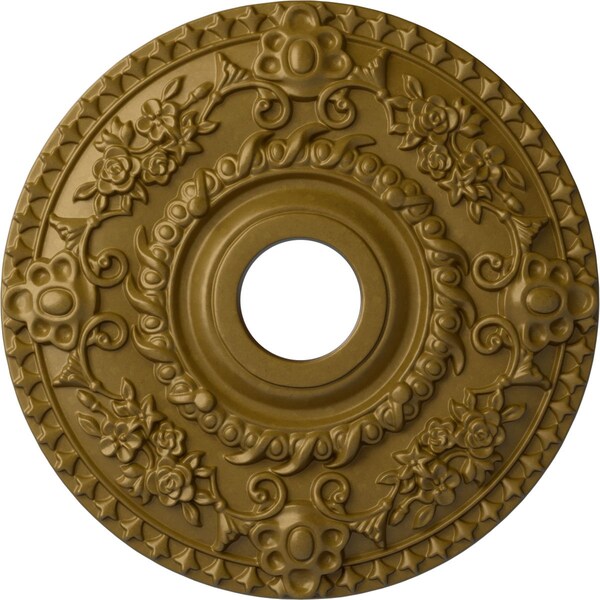 Ekena Millwork Rose Ceiling Medallion (Fits Canopies up to 7 1/4"), Hand-Painted Gold, 18"OD x 3 1/2"ID x 1 1/2"P CM18ROGLS - main